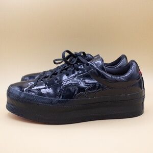 Converse One Star Platform Ox Patent Black Shoes Women's Size 6